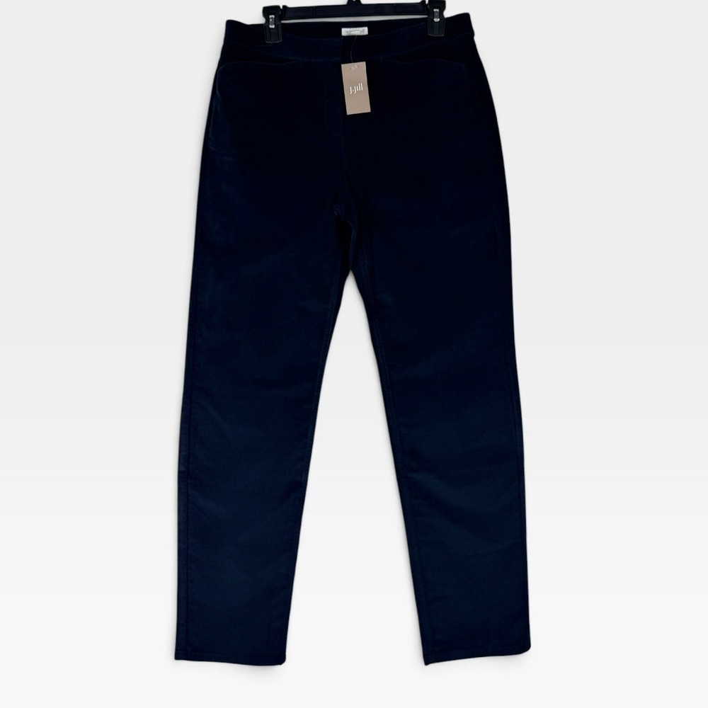 J. Jill Corduroy Pants Straight Leg Women 8 Deep Blue Stretch Cotton NWT